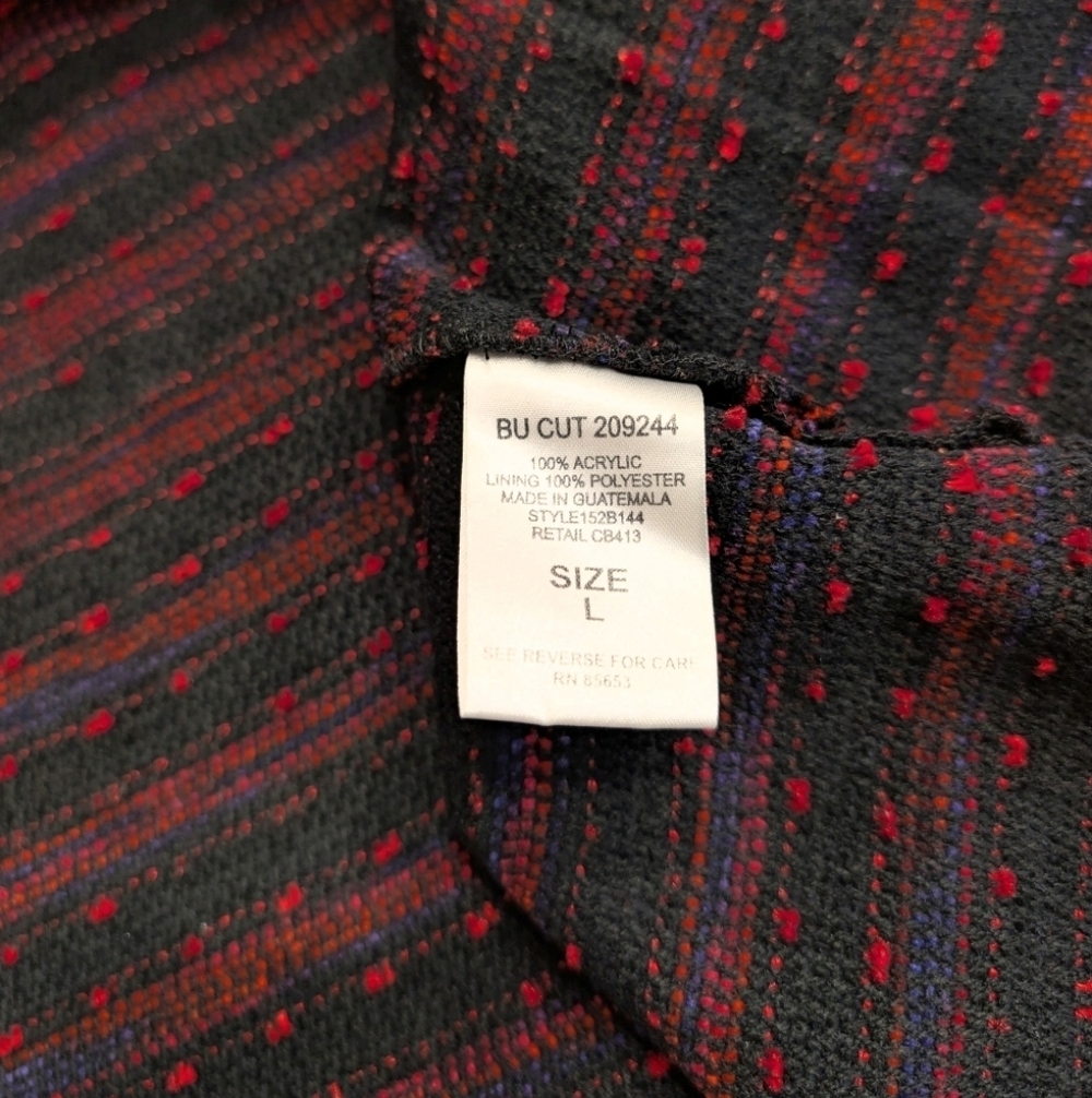 Koret Vintage Pink Purple Red Black Textured Button-Down Blazer Size Large - Picture 6 of 6